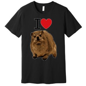 I Love Rock Hyrax I Love Daisies I Love Rock Rabbit Premium T-Shirt