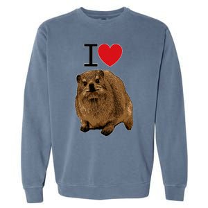 I Love Rock Hyrax I Love Daisies I Love Rock Rabbit Garment-Dyed Sweatshirt