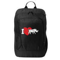 I Love Rhino Rhinoceros Safari Animal Zookeeper Zoology City Backpack