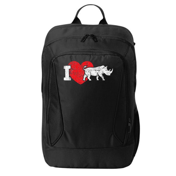 I Love Rhino Rhinoceros Safari Animal Zookeeper Zoology City Backpack