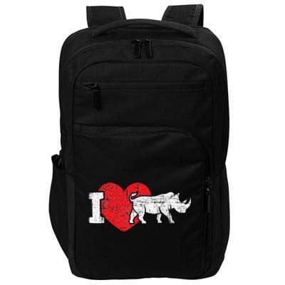 I Love Rhino Rhinoceros Safari Animal Zookeeper Zoology Impact Tech Backpack