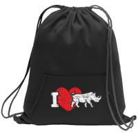 I Love Rhino Rhinoceros Safari Animal Zookeeper Zoology Sweatshirt Cinch Pack Bag