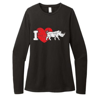 I Love Rhino Rhinoceros Safari Animal Zookeeper Zoology Womens CVC Long Sleeve Shirt