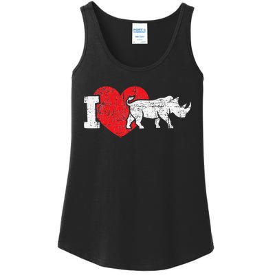 I Love Rhino Rhinoceros Safari Animal Zookeeper Zoology Ladies Essential Tank