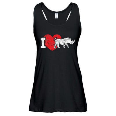 I Love Rhino Rhinoceros Safari Animal Zookeeper Zoology Ladies Essential Flowy Tank