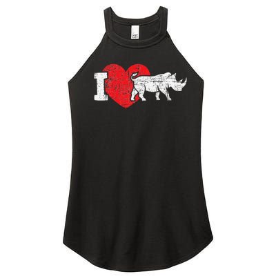 I Love Rhino Rhinoceros Safari Animal Zookeeper Zoology Women's Perfect Tri Rocker Tank