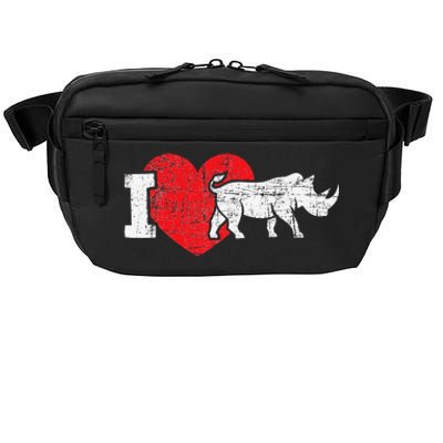 I Love Rhino Rhinoceros Safari Animal Zookeeper Zoology Crossbody Pack