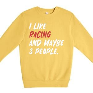 I Like Racing And Maybe 3 People Race Car Cute Gift Premium Crewneck Sweatshirt