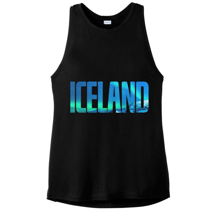 Icelandic Lights Reykjavik Vacations Iceland Ladies PosiCharge Tri-Blend Wicking Tank