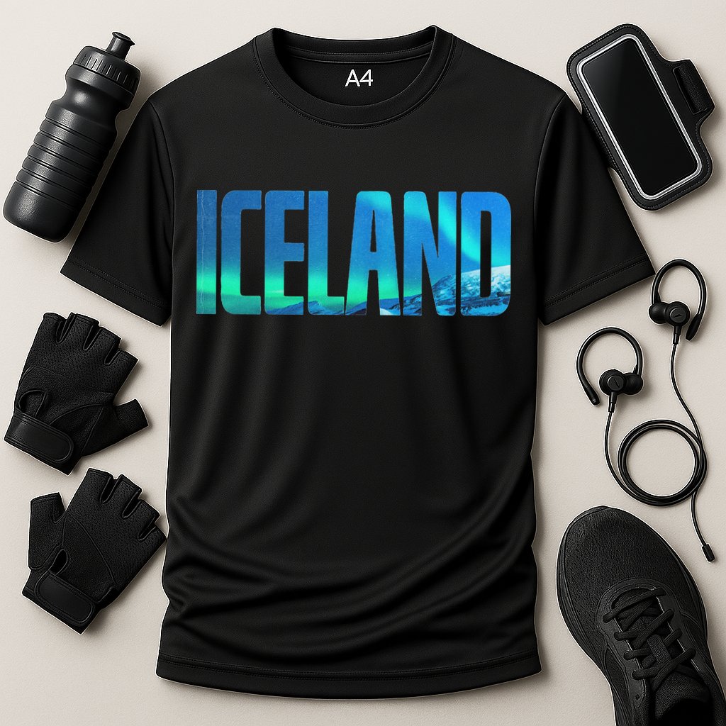 Icelandic Lights Reykjavik Vacations Iceland Cooling Performance Crew T-Shirt
