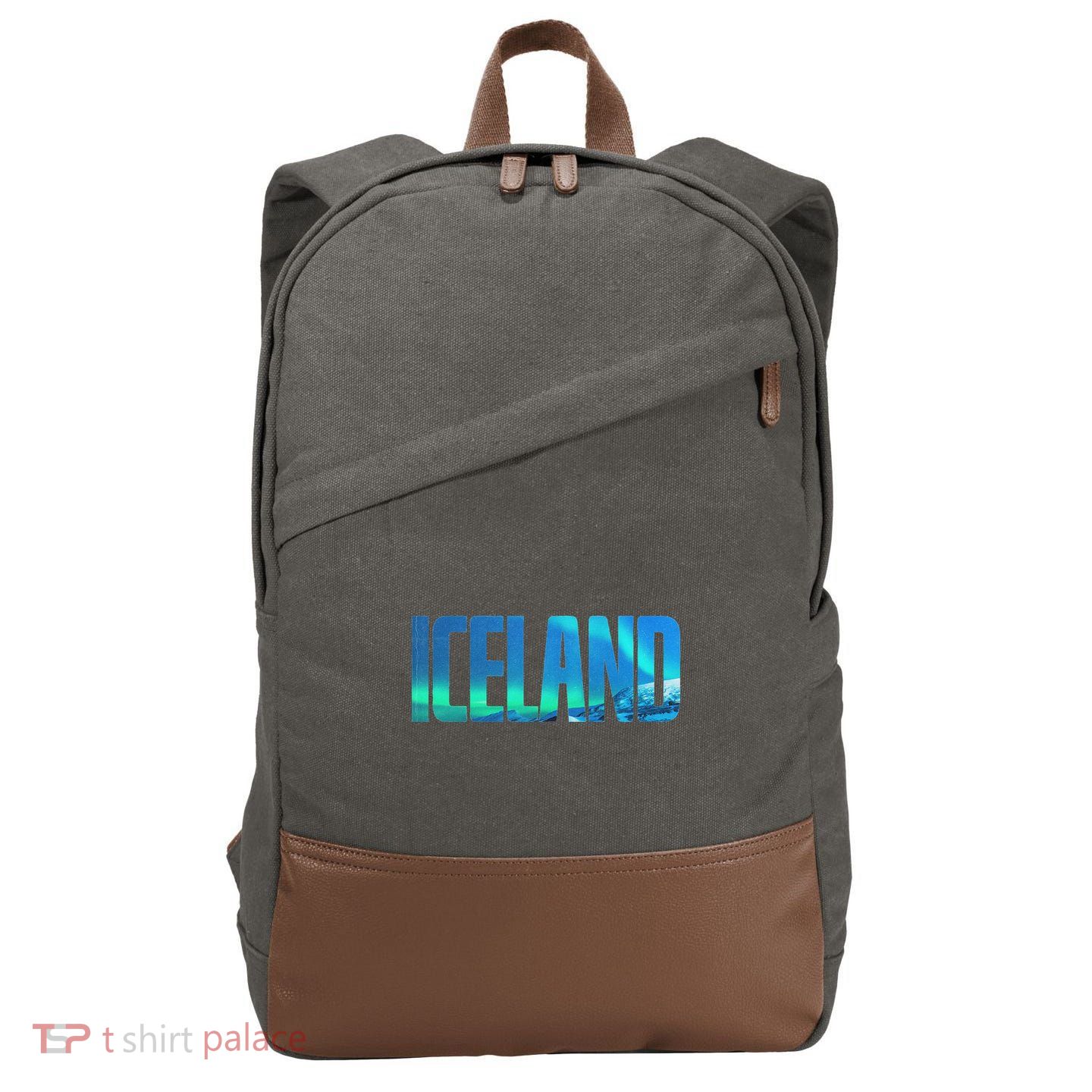 Icelandic Lights Reykjavik Vacations Iceland Cotton Canvas Backpack