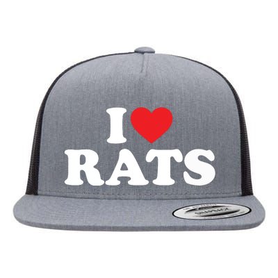 I Love Rats I Heart Rats I Love Rats Flat Bill Trucker Hat