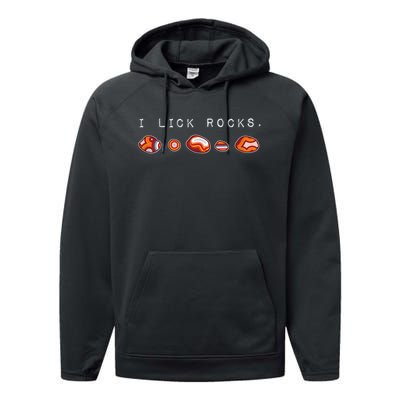 I Lick Rocks Agate Collector Performance Fleece Hoodie