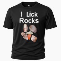 I Lick Rocks Agate Collector Geologist Mineral Design Cooling Performance Crew T-Shirt