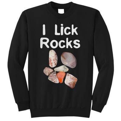 I Lick Rocks Agate Collector Geologist Mineral Design Sweatshirt