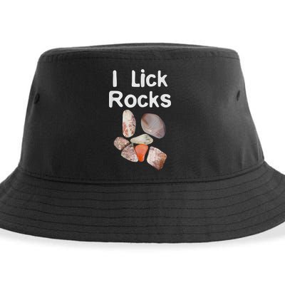 I Lick Rocks Agate Collector Geologist Mineral Design Sustainable Bucket Hat