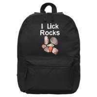 I Lick Rocks Agate Collector Geologist Mineral Design 16 in Basic Backpack