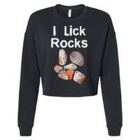 I Lick Rocks Agate Collector Geologist Mineral Design Cropped Pullover Crew