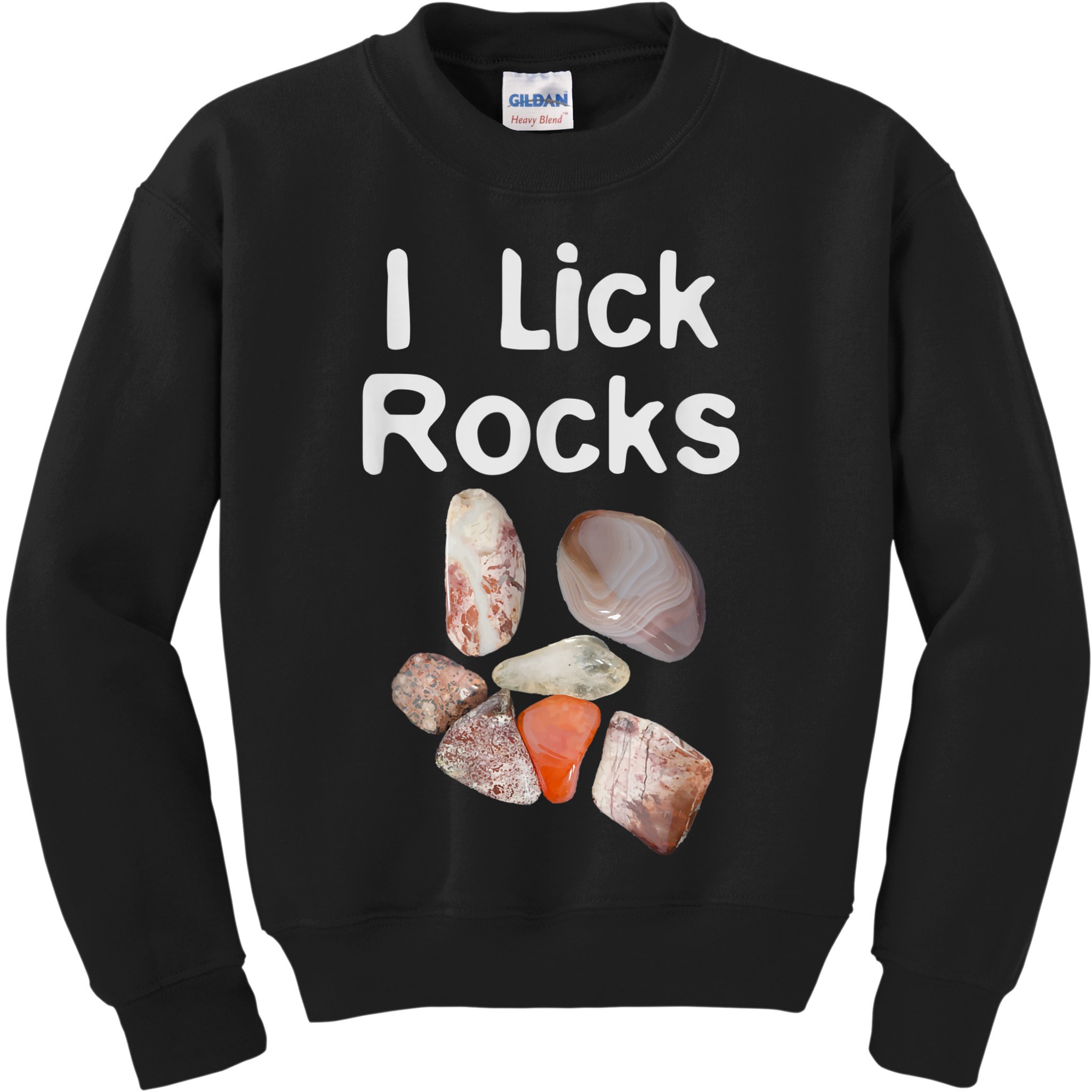 I Lick Rocks Agate Collector Geologist Mineral Design Kids Sweatshirt