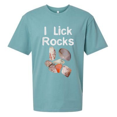 I Lick Rocks Agate Collector Geologist Mineral Design Sueded Cloud Jersey T-Shirt