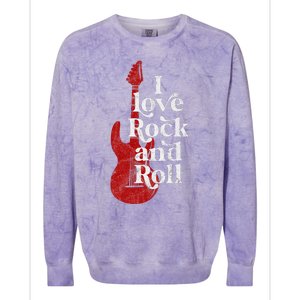 I Love Rock And Roll Colorblast Crewneck Sweatshirt