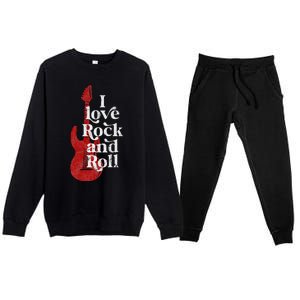 I Love Rock And Roll Premium Crewneck Sweatsuit Set