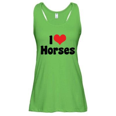 I Love Red Heart Horses Great Gift Horse Cow Rodeo Country Lover Cute Gift Ladies Essential Flowy Tank