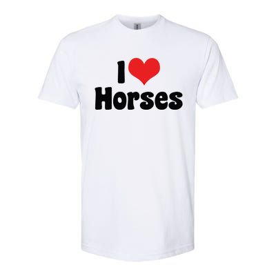 I Love Red Heart Horses Great Gift Horse Cow Rodeo Country Lover Cute Gift Softstyle® CVC T-Shirt