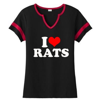 I Love Rats Ladies Halftime Notch Neck Tee