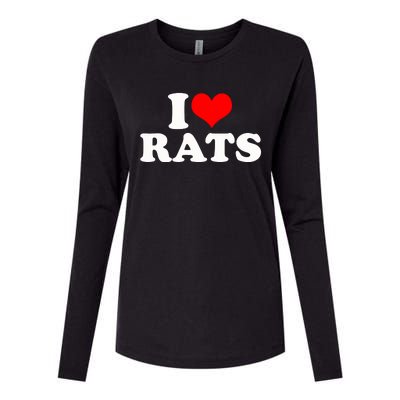 I Love Rats Womens Cotton Relaxed Long Sleeve T-Shirt