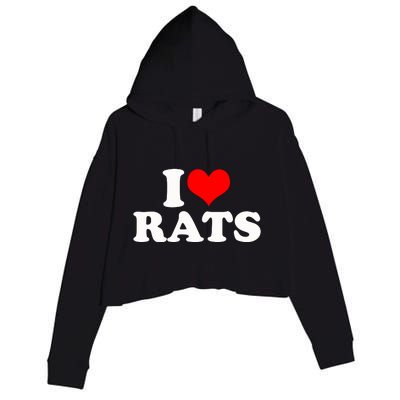 I Love Rats Crop Fleece Hoodie