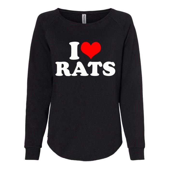 I Love Rats Womens California Wash Sweatshirt