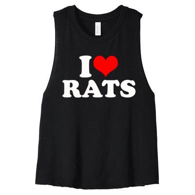 I Love Rats Women's Racerback Cropped Tank