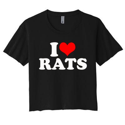 I Love Rats Women's Crop Top Tee