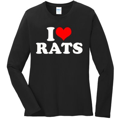 I Love Rats Ladies Long Sleeve Shirt