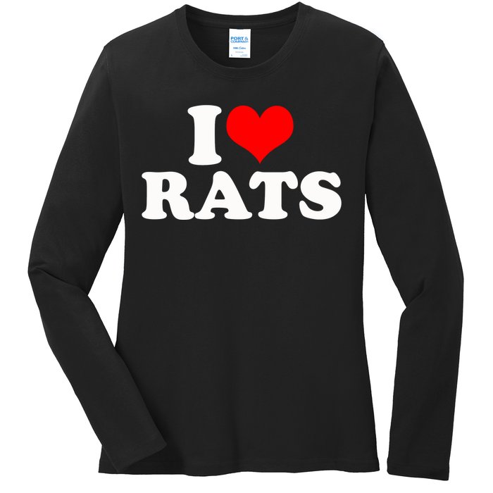 I Love Rats Ladies Long Sleeve Shirt