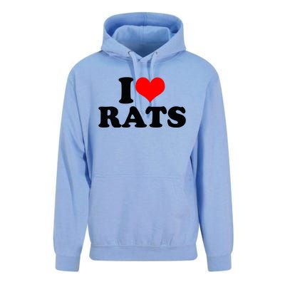 I Love Rats Unisex Surf Hoodie