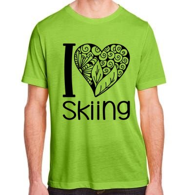 I Love Skiing For Ski Lovers Gift Adult ChromaSoft Performance T-Shirt