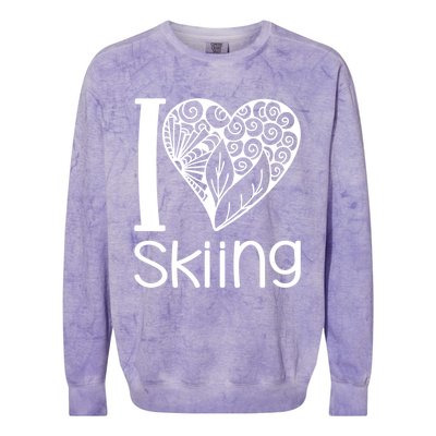 I Love Skiing For Ski Lovers Gift Colorblast Crewneck Sweatshirt