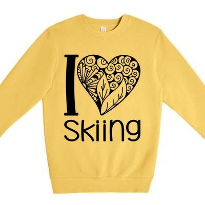 I Love Skiing For Ski Lovers Gift Premium Crewneck Sweatshirt