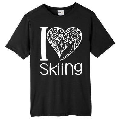 I Love Skiing For Ski Lovers Gift Tall Fusion ChromaSoft Performance T-Shirt