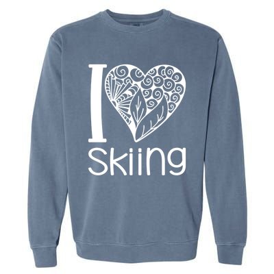 I Love Skiing For Ski Lovers Gift Garment-Dyed Sweatshirt