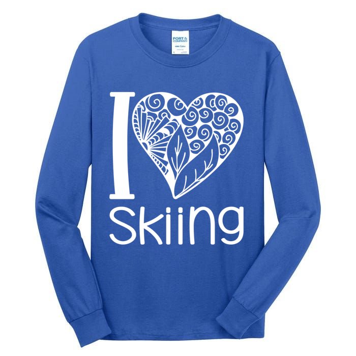 I Love Skiing For Ski Lovers Gift Tall Long Sleeve T-Shirt