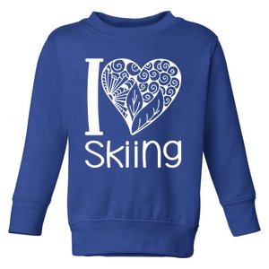 I Love Skiing For Ski Lovers Gift Toddler Sweatshirt