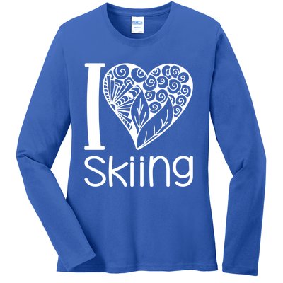 I Love Skiing For Ski Lovers Gift Ladies Long Sleeve Shirt