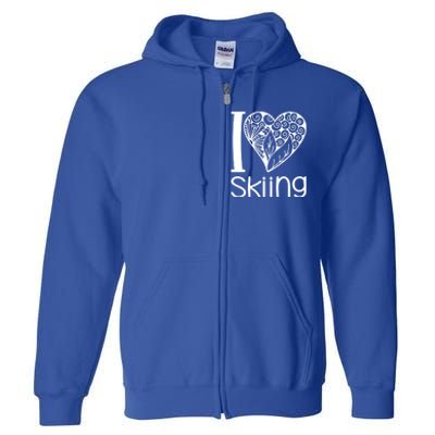 I Love Skiing For Ski Lovers Gift Full Zip Hoodie