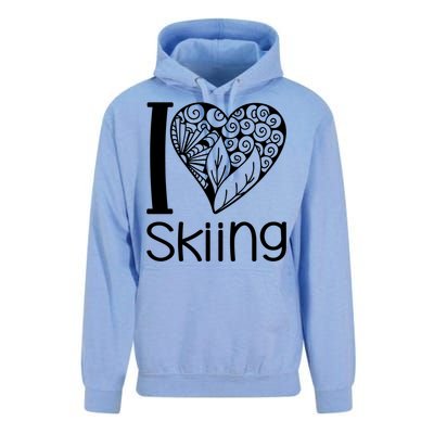 I Love Skiing For Ski Lovers Gift Unisex Surf Hoodie