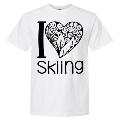 I Love Skiing For Ski Lovers Gift Garment-Dyed Heavyweight T-Shirt