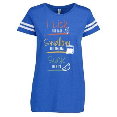 I Lick Salt Swallow Tequila Suck Lime Cinco De Mayo Gift Enza Ladies Jersey Football T-Shirt