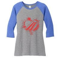 I Love Skiing Funny Ski Skier Valentine's Day Gift Women's Tri-Blend 3/4-Sleeve Raglan Shirt